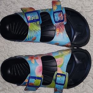 Birkenstock Birki's Haiti Lagoon Tropical Ocean Scene Sandals